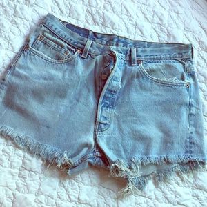 Vintage Denim High Waisted Short Shorts M-L